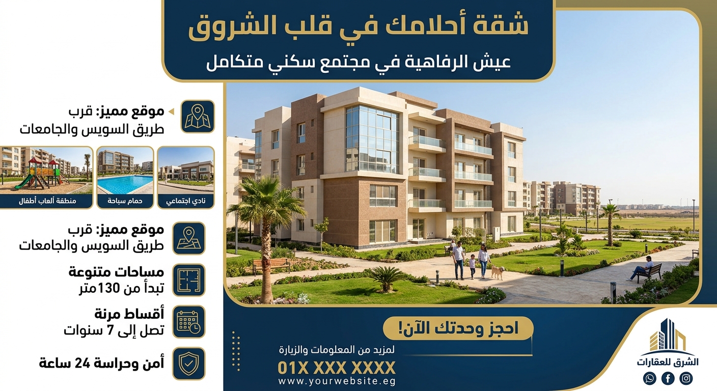 شقه مميزه في الشروق الحي التاسع